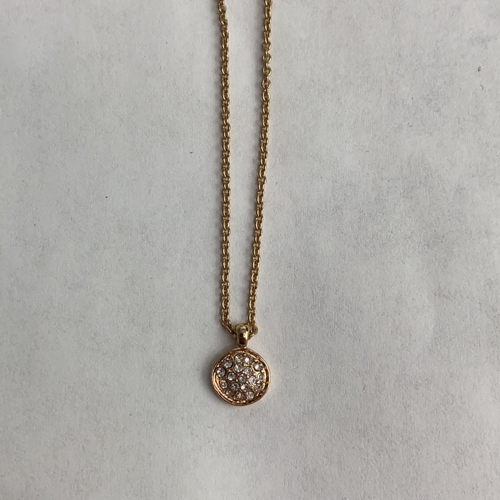 Banana Republic gold/stone disc, layering necklace